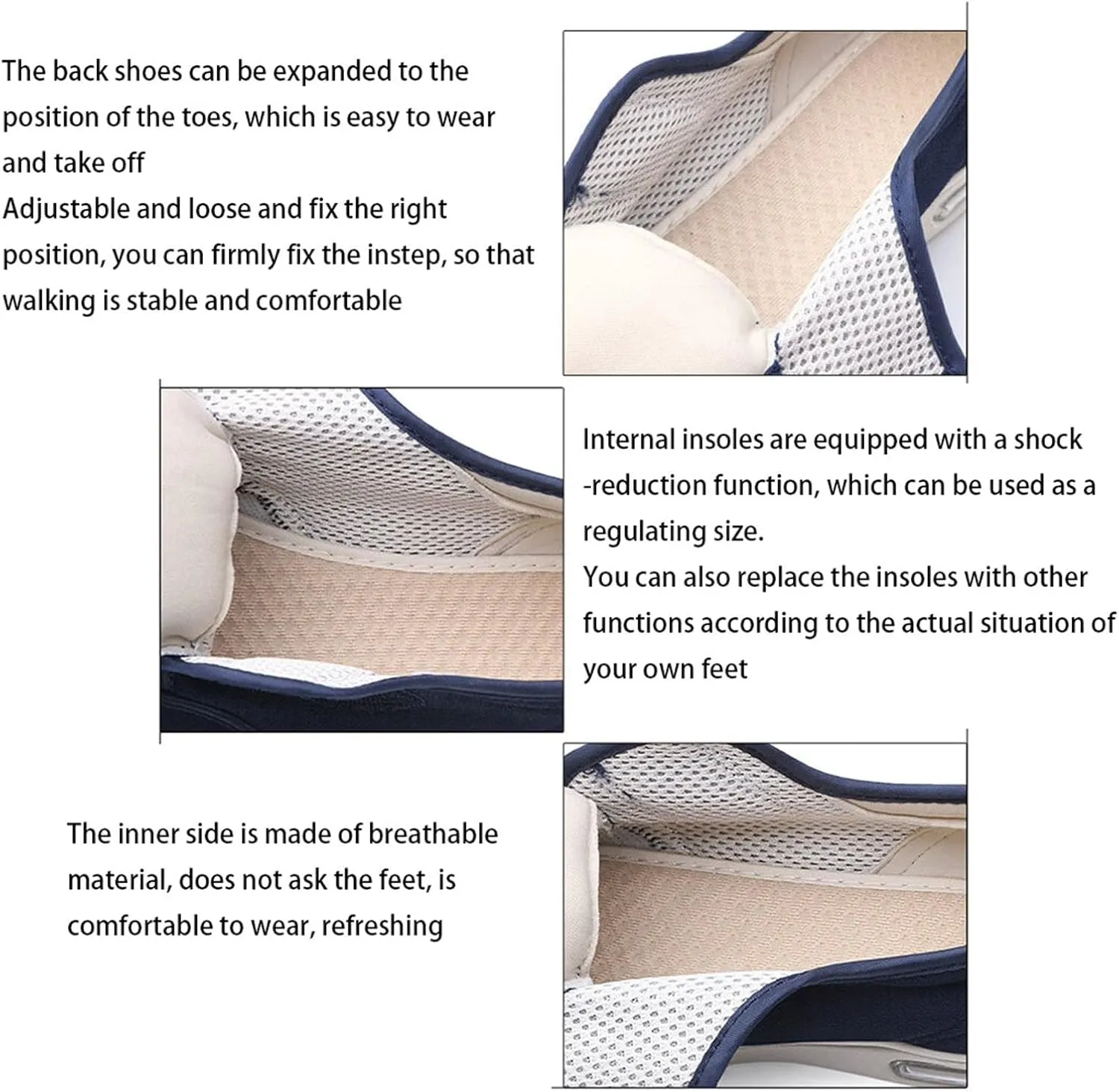 Men's Autumn and Winter Comfy Warm Diabetic Edema Shoes, Men's Width Breathable Slip-On Shoes, with Adjustable Straps, for Swollen Feet Arch Support Orthopedic Sneakers