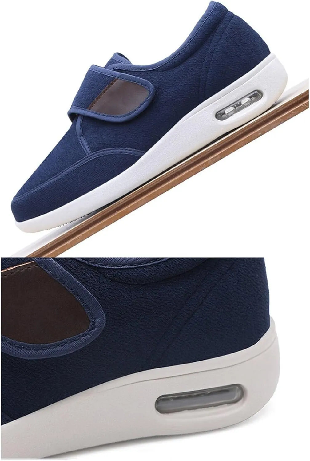Men's Autumn and Winter Comfy Warm Diabetic Edema Shoes, Men's Width Breathable Slip-On Shoes, with Adjustable Straps, for Swollen Feet Arch Support Orthopedic Sneakers
