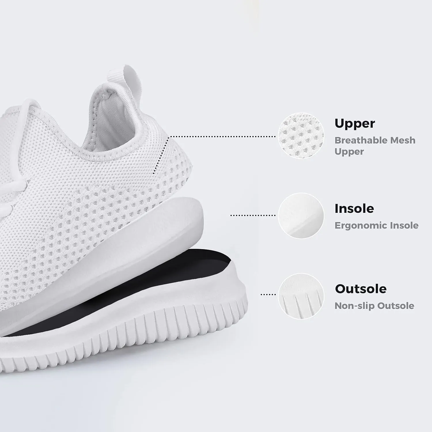 Mens Breathable Fashion Walking Shoes-Non Slip Sneakers Lightweight Comfortable Mesh Casual Sneakers Sports Gym Athletic Shoes