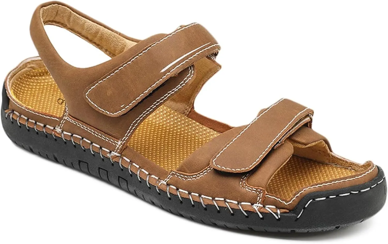 Mens Casual Leather Sandals Beach Shoes Summer Sandals for Hiking Trekking Walking Outdoor Sandals