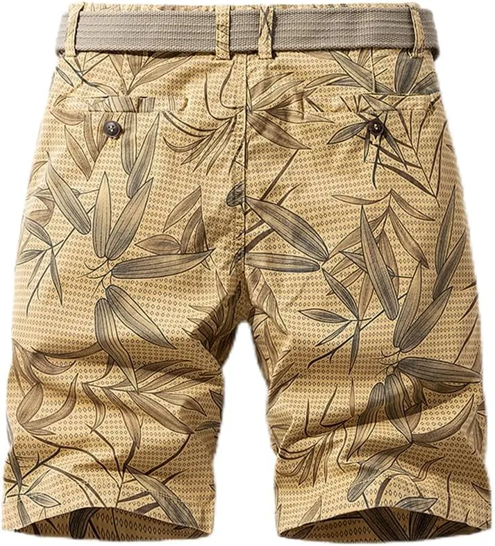 Men's Cotton Cargo Casual Shorts Summer Prints Regular Fit Stretchable Shorts