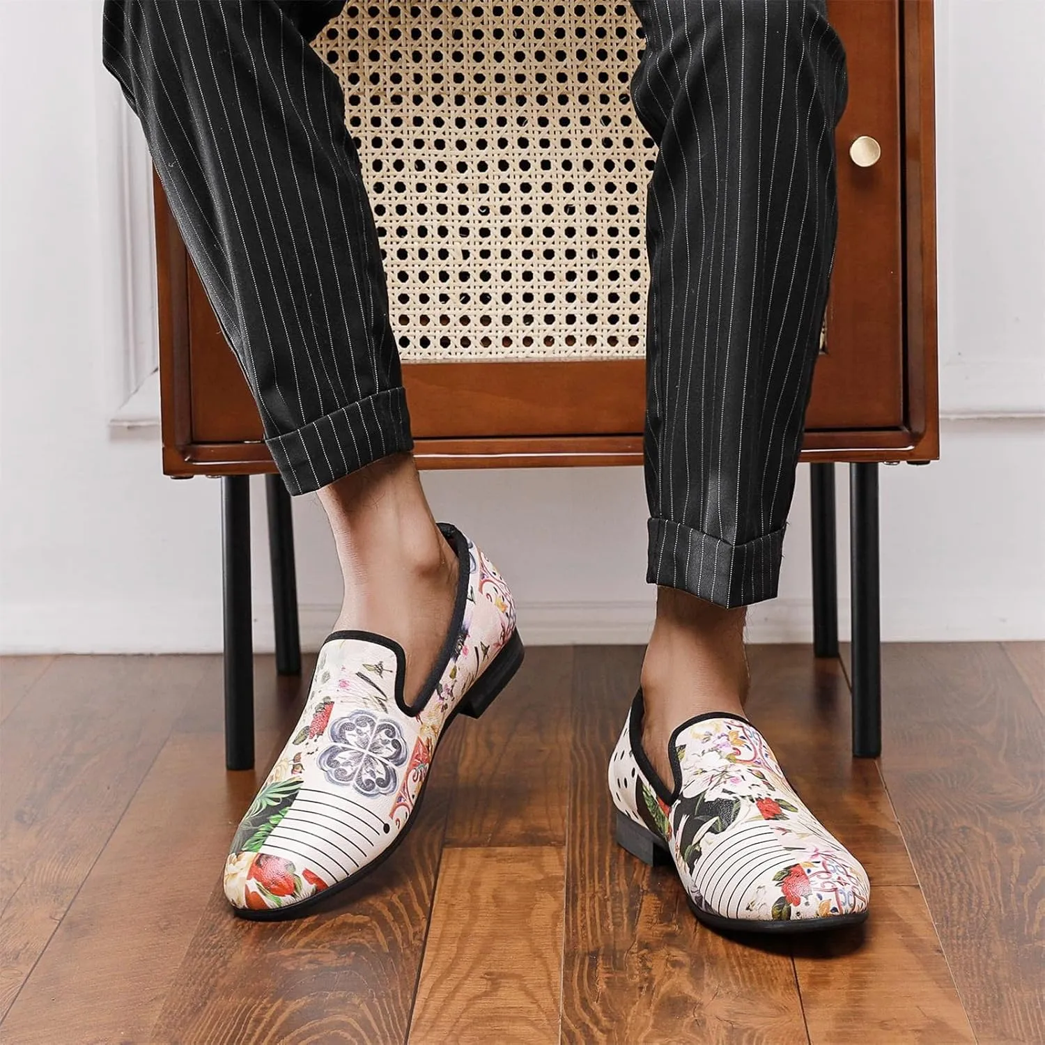 Men's Fashion Formal Velvet Loafers and Wedding Dress Shoes for Men, Penny Slip-On Smoking Luxury Men Casual Shoes