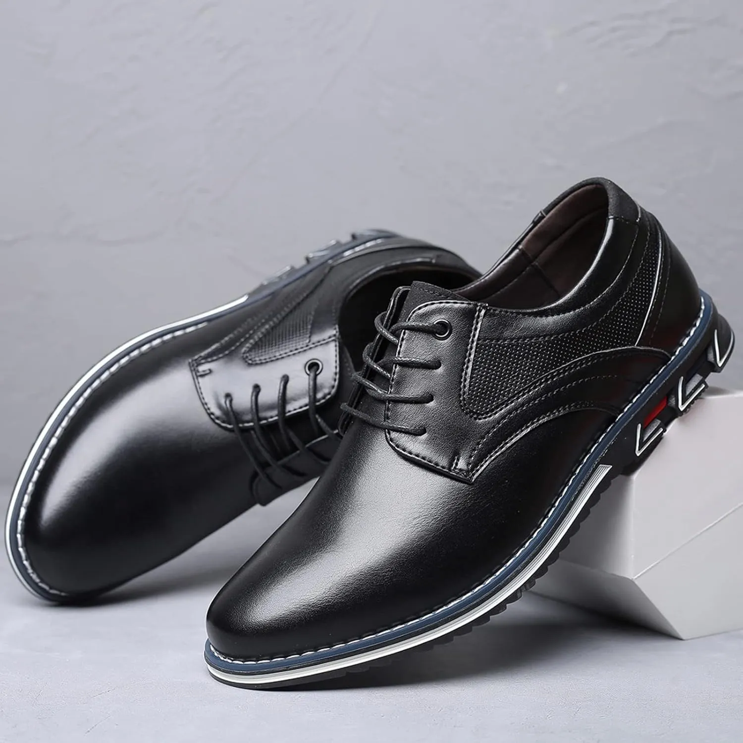 Men's Fashion Oxford Rovers Orthopedic Leather Shoes Casual Business Derby Lace-up Business Luxury Dress Loafers Flats Work Office Sneaker Driving Shoes