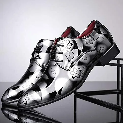 Men's Handmade Leather Modern Classic Lace up Formal Lined Perforated Dress Oxfords Shoes