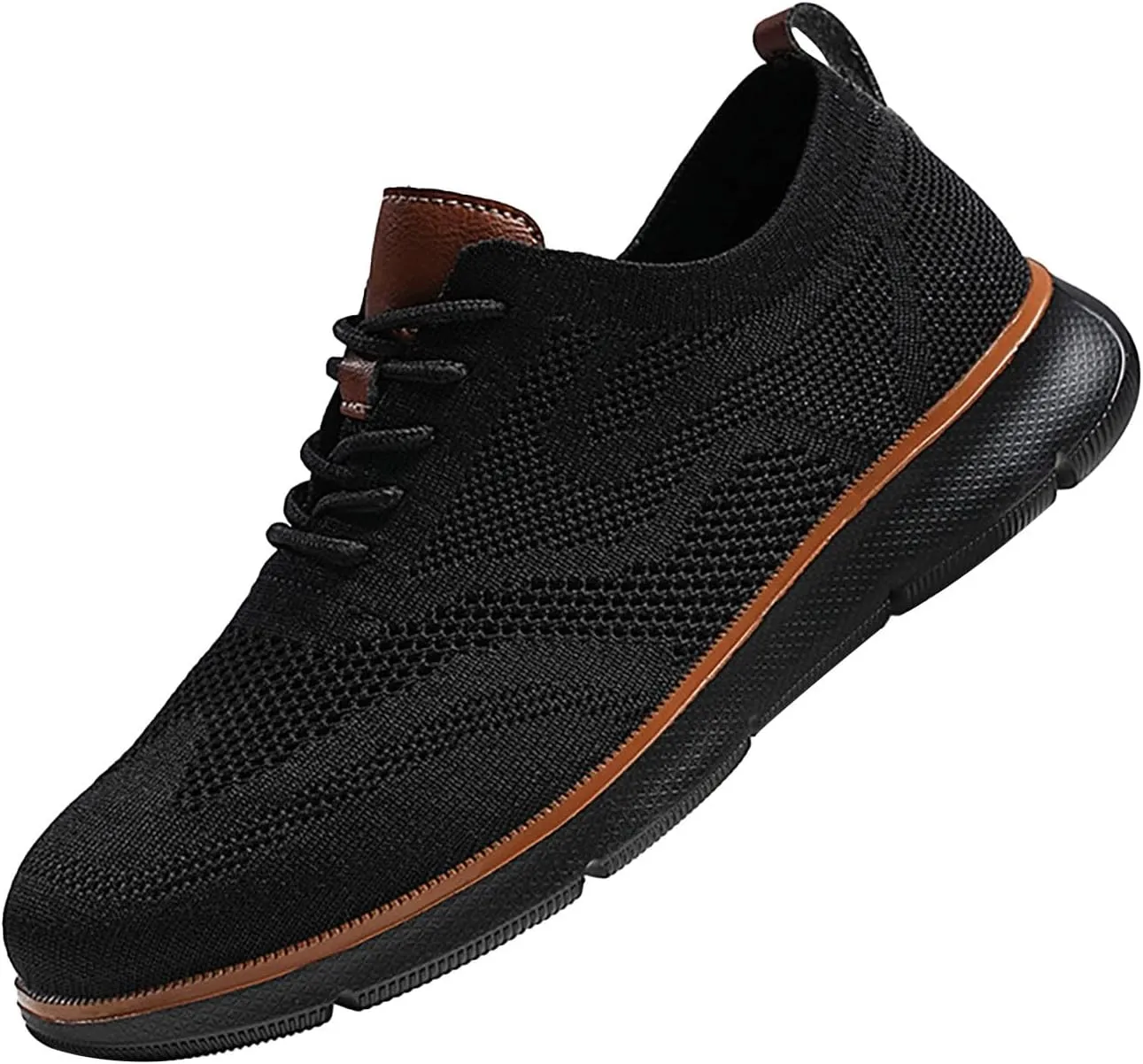 Men's Knit Breeze Mesh Sneakers Oxfords Lace-Up Non Slip Work Shoes Women Casual Slip On Shoes Casual Men Shoes Sneakers Black Tennis Shoe Loafers Shoe