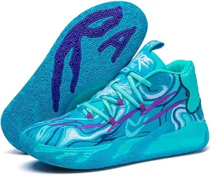 Mens Lace Up Multicolor High Top Basketball Shoe Non-Slip Breathable Running Shoes Fahsion Lightweight Outdoor Gym Sneakers