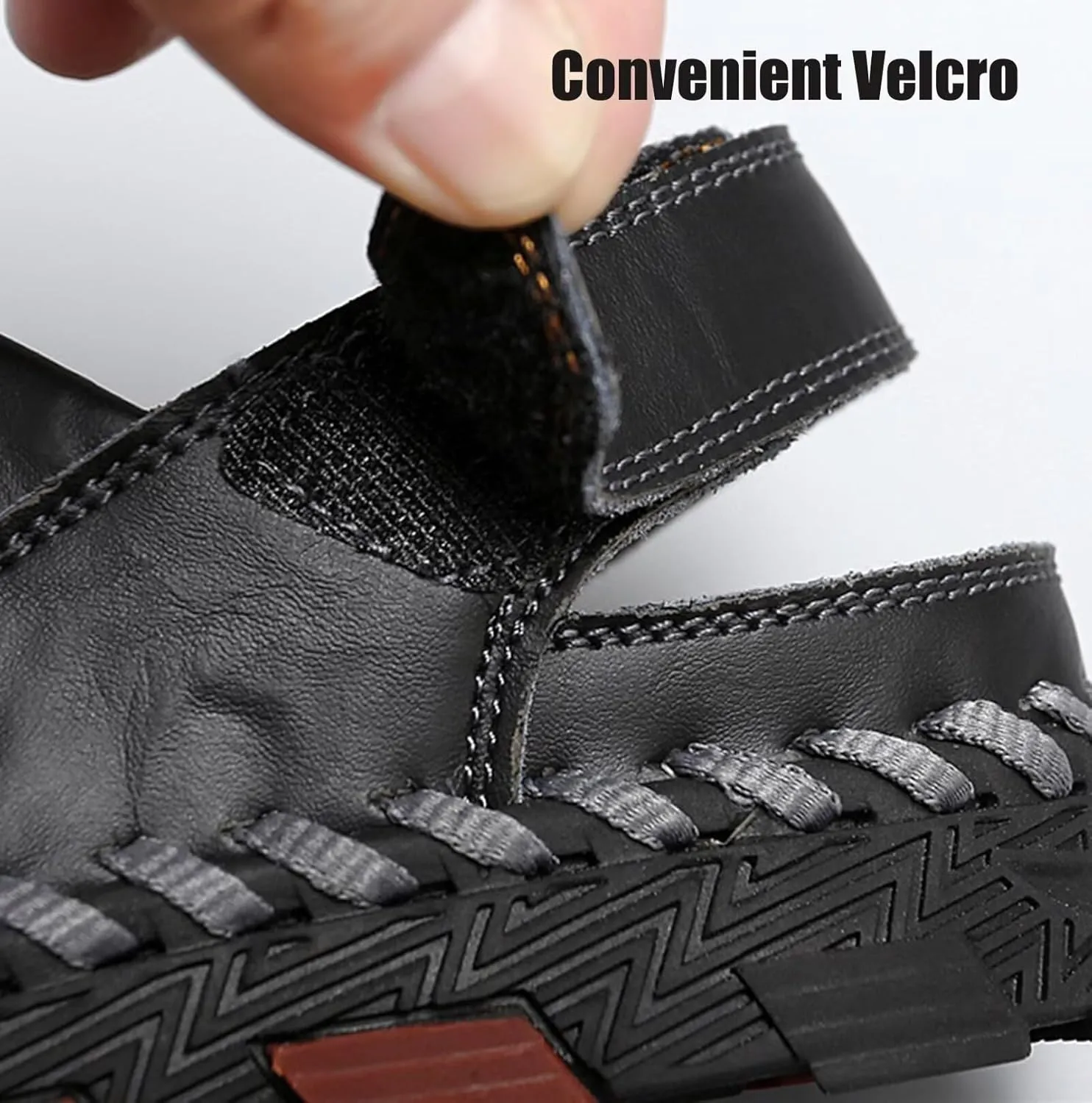 Mens Leather Sandals Casual Fisherman Sandals Summer Closed Toe Sandals for Trekking Hiking Walking Beach