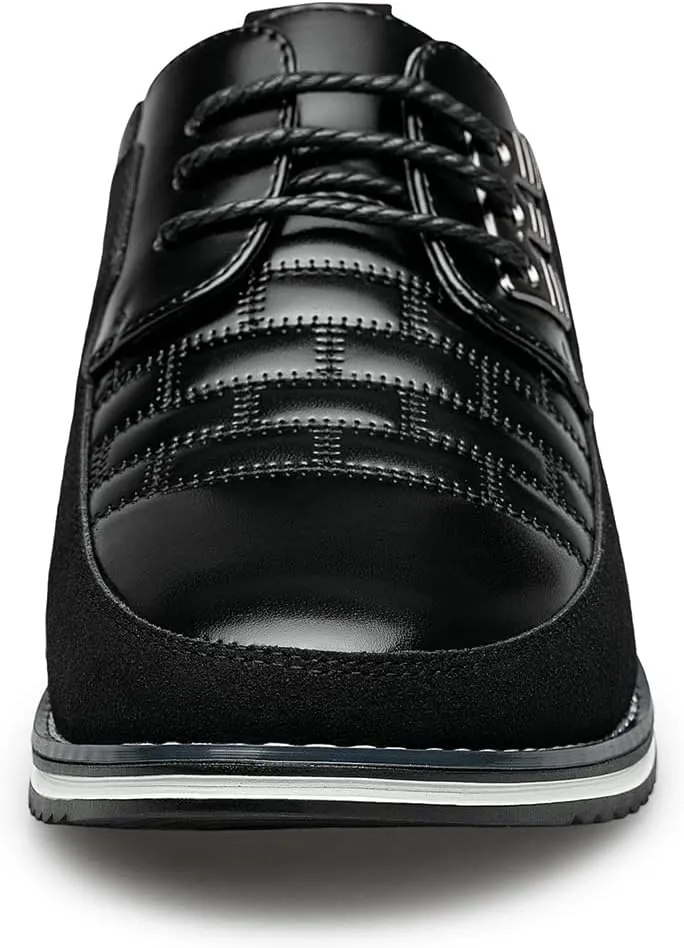Men's Premium Leather Dress Shoes Comfort Business Casual Oxford Shoes Fashion Dress Sneakers Soft Loafers Derby Shoe for Office Working Walking Driving