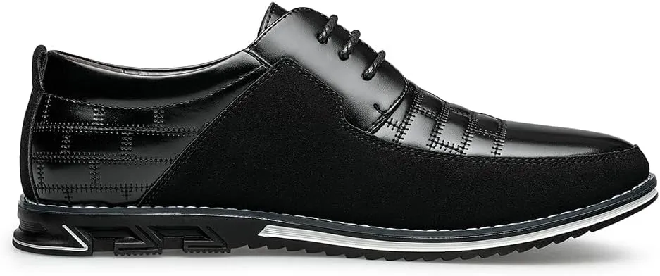 Men's Premium Leather Dress Shoes Comfort Business Casual Oxford Shoes Fashion Dress Sneakers Soft Loafers Derby Shoe for Office Working Walking Driving