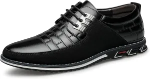 Men's Premium Leather Dress Shoes Comfort Business Casual Oxford Shoes Fashion Dress Sneakers Soft Loafers Derby Shoe for Office Working Walking Driving
