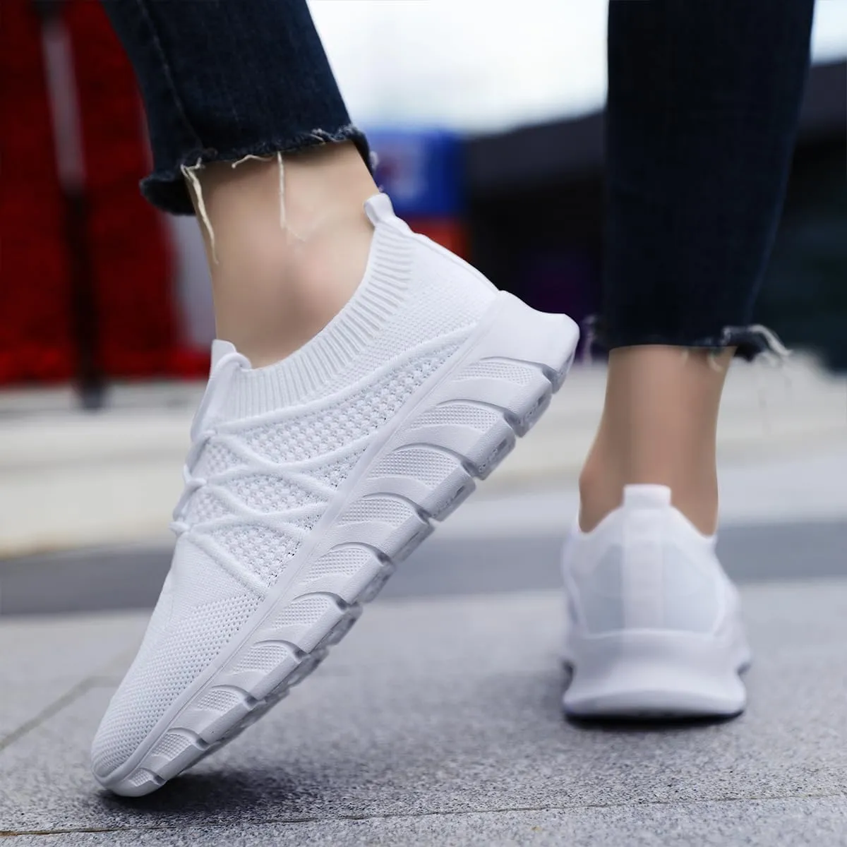 Mens Running Shoes Slip on Walking Sneakers Workout Sports Athletic Gym Ultra Lightweight Casual Fashion Breathable Mesh Comfortable
