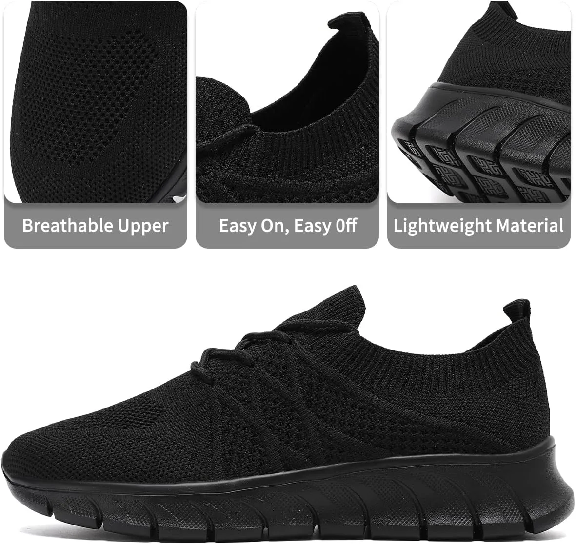 Mens Running Shoes Slip on Walking Sneakers Workout Sports Athletic Gym Ultra Lightweight Casual Fashion Breathable Mesh Comfortable