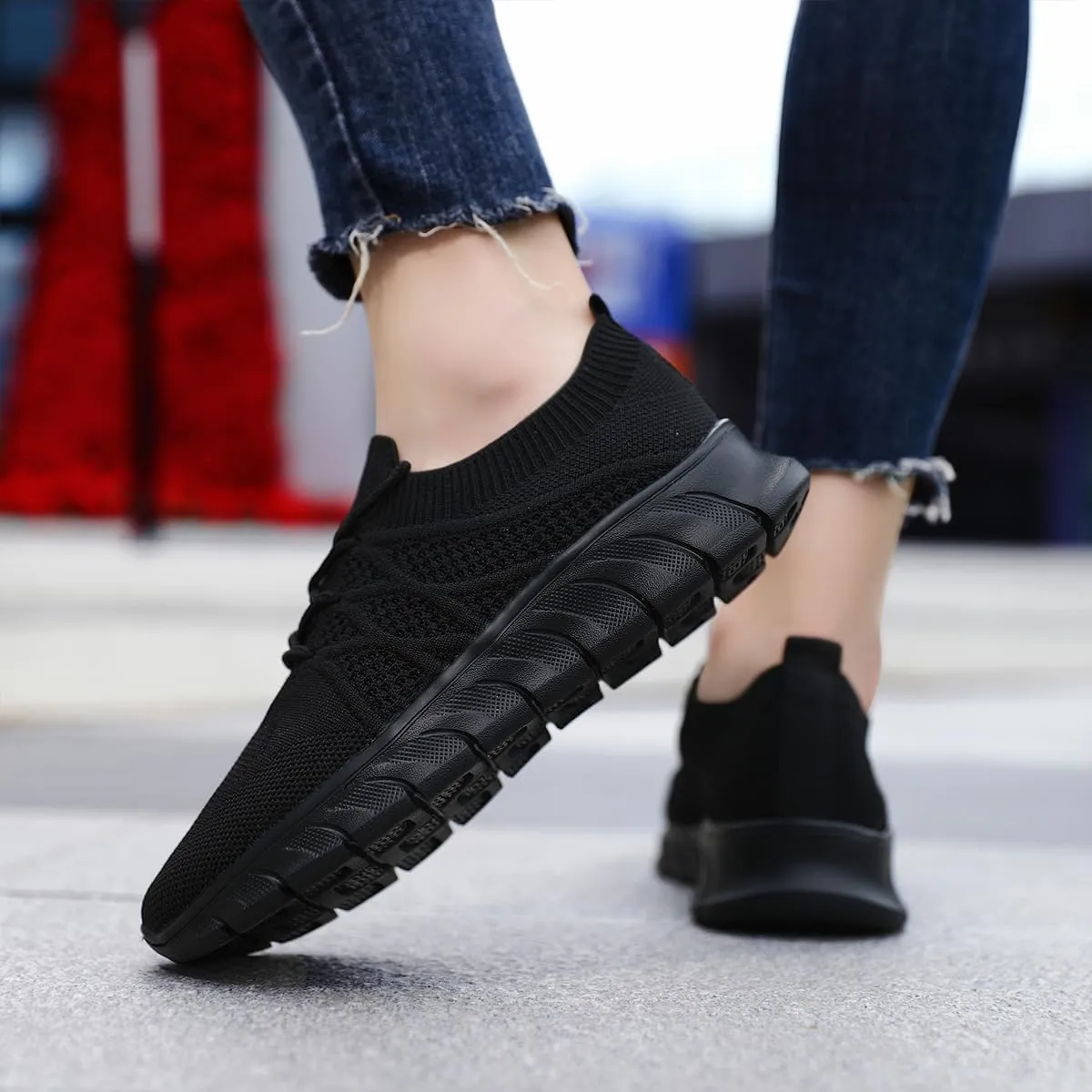 Mens Running Shoes Slip on Walking Sneakers Workout Sports Athletic Gym Ultra Lightweight Casual Fashion Breathable Mesh Comfortable