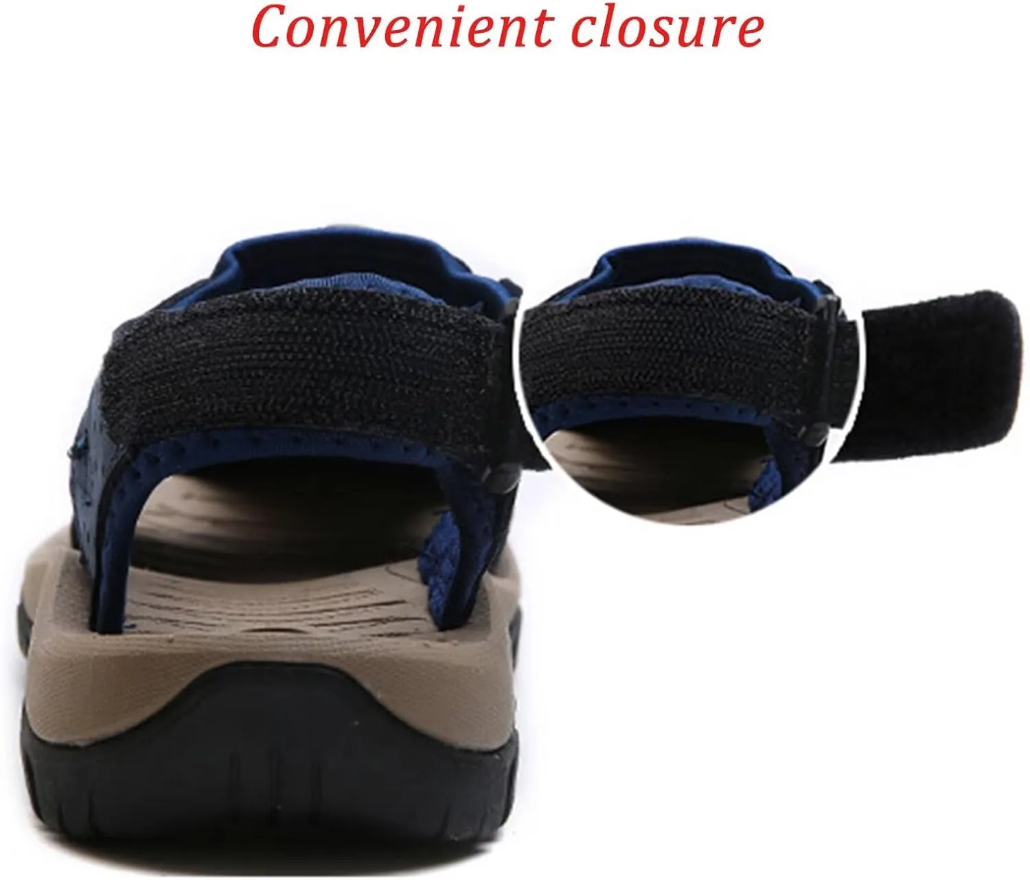 Men's Sandals Leather Closed Toe Beach Outdoor Summer Sport Hiking Sandals Size 6-11