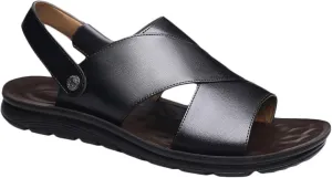 Mens Sandals Slippers Walking Sandals Outdoor Hiking Shoes Leather Beach Sandals