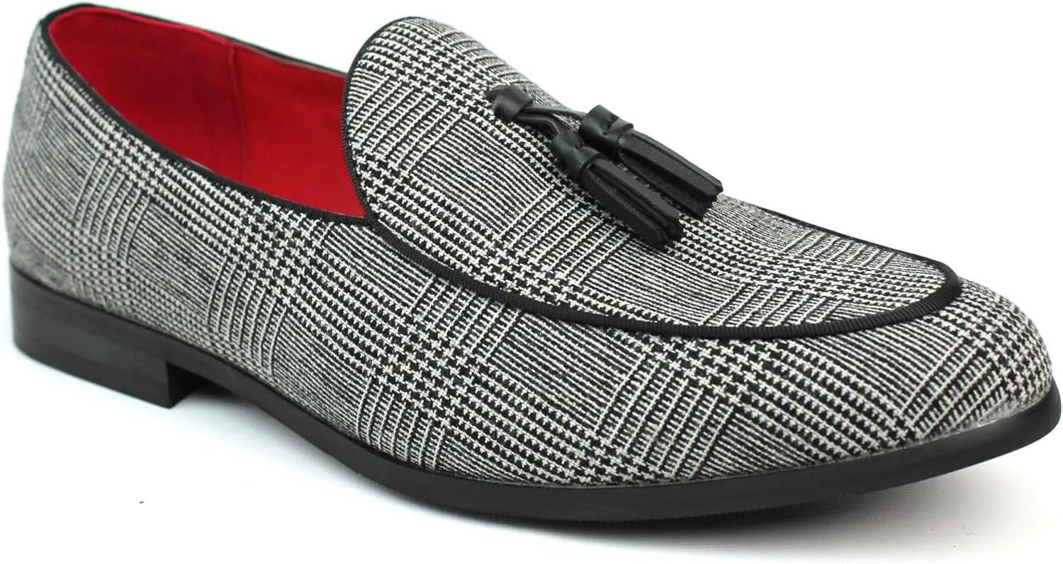 Men's Slip On Real Leather Loafer Tassel Dress Shoes
