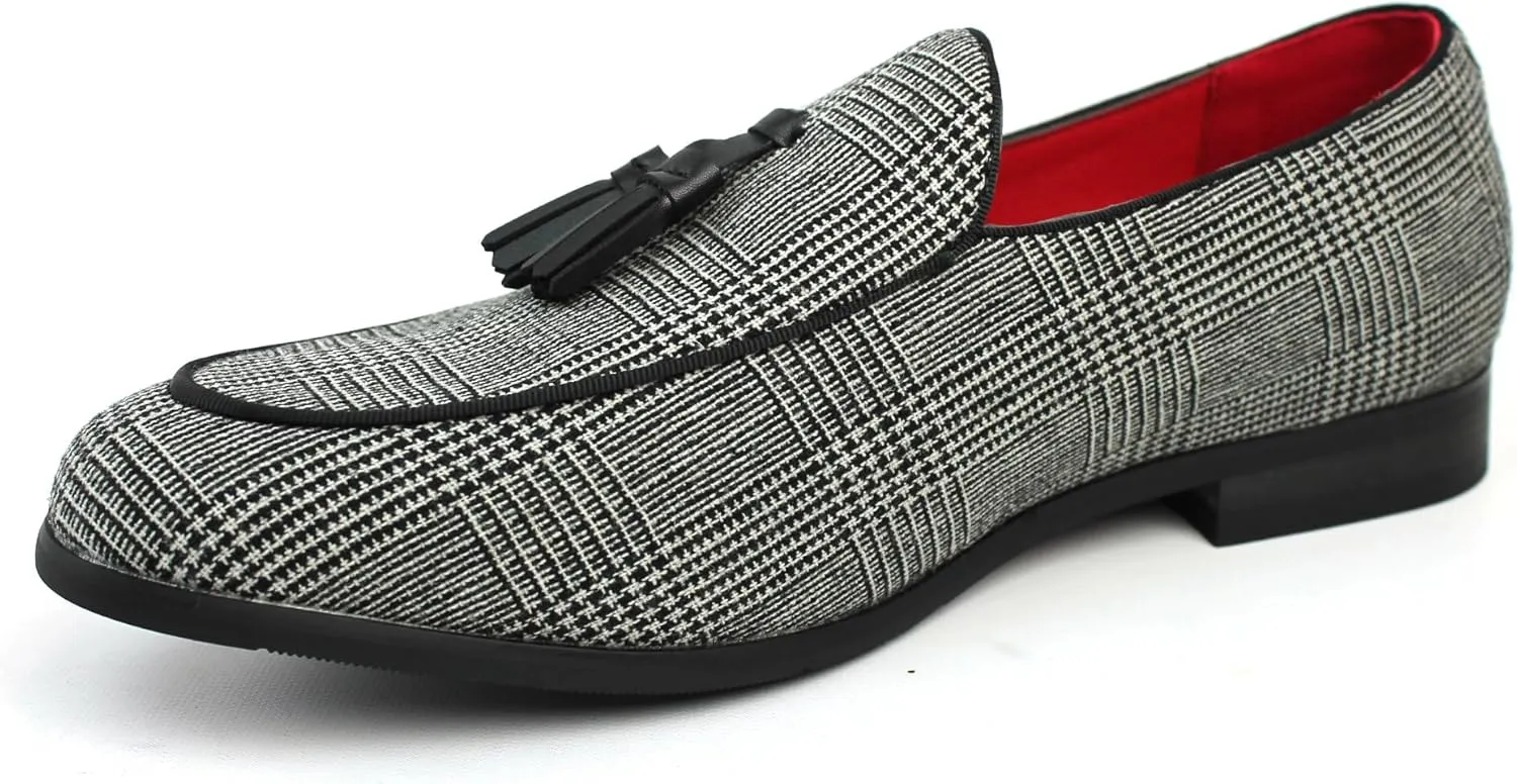 Men's Slip On Real Leather Loafer Tassel Dress Shoes