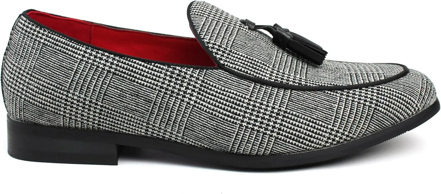 Men's Slip On Real Leather Loafer Tassel Dress Shoes