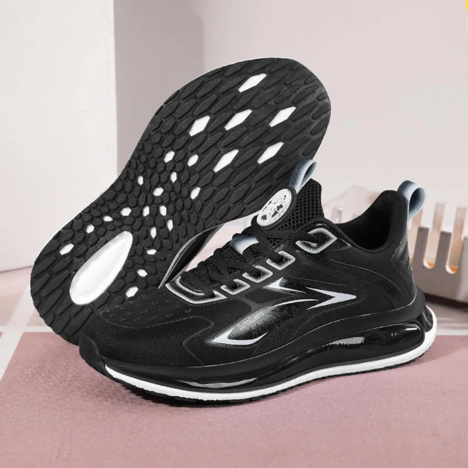 Men's Sneakers with Popcorn Soles. Suitable for Road Running and Ideal as Men's Athletic Tennis Shoes. Made of Breathable mesh and Ultra - Lightweight. (White,8)