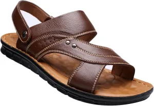 Mens Sport Beach Sandals Leather Hiking Sandals Outdoor Walking Sandals Men Water Shoes Slippers Summer