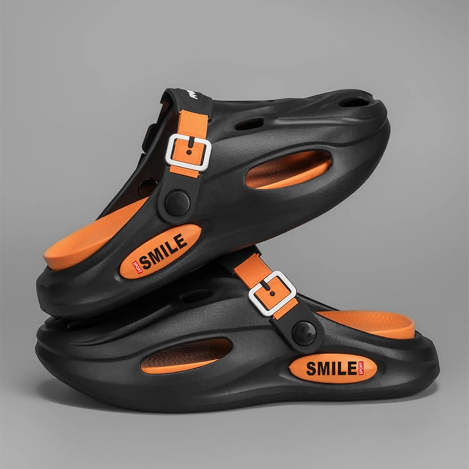 Men's Sporty Sandals - Breathable Adjustable Buckle Slip-Ons with Arch Support for Casual Outdoor Activities