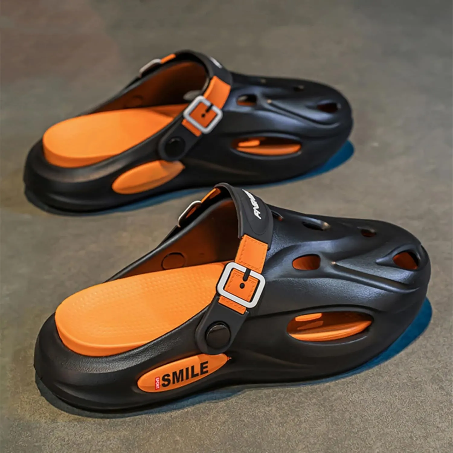 Men's Sporty Sandals - Breathable Adjustable Buckle Slip-Ons with Arch Support for Casual Outdoor Activities