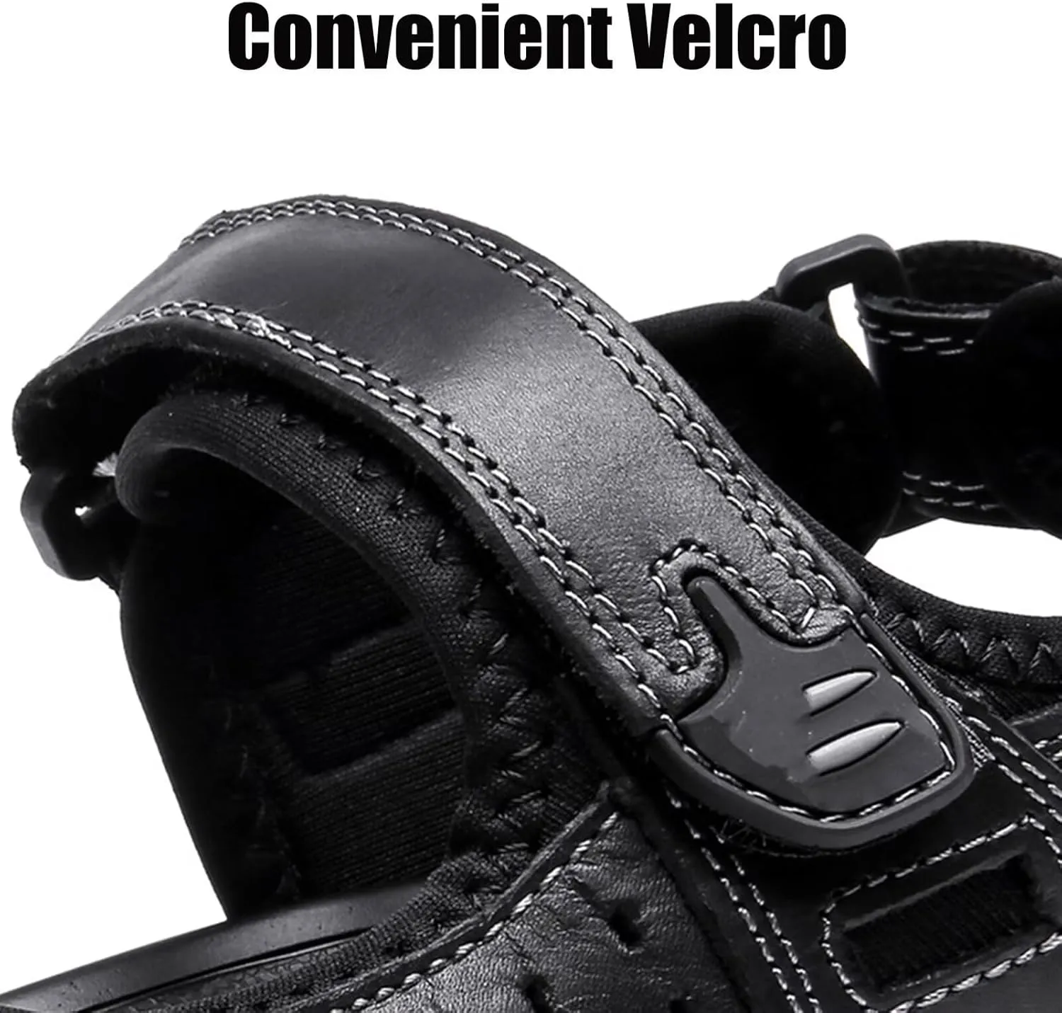Mens Trekking Walking Sandals Athletic Outdoor Hiking Sandals Leather Beach Shoes Casual Sandals
