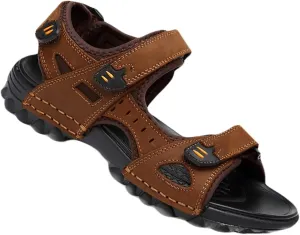 Mens Trekking Walking Sandals Athletic Outdoor Hiking Sandals Leather Beach Shoes Casual Sandals