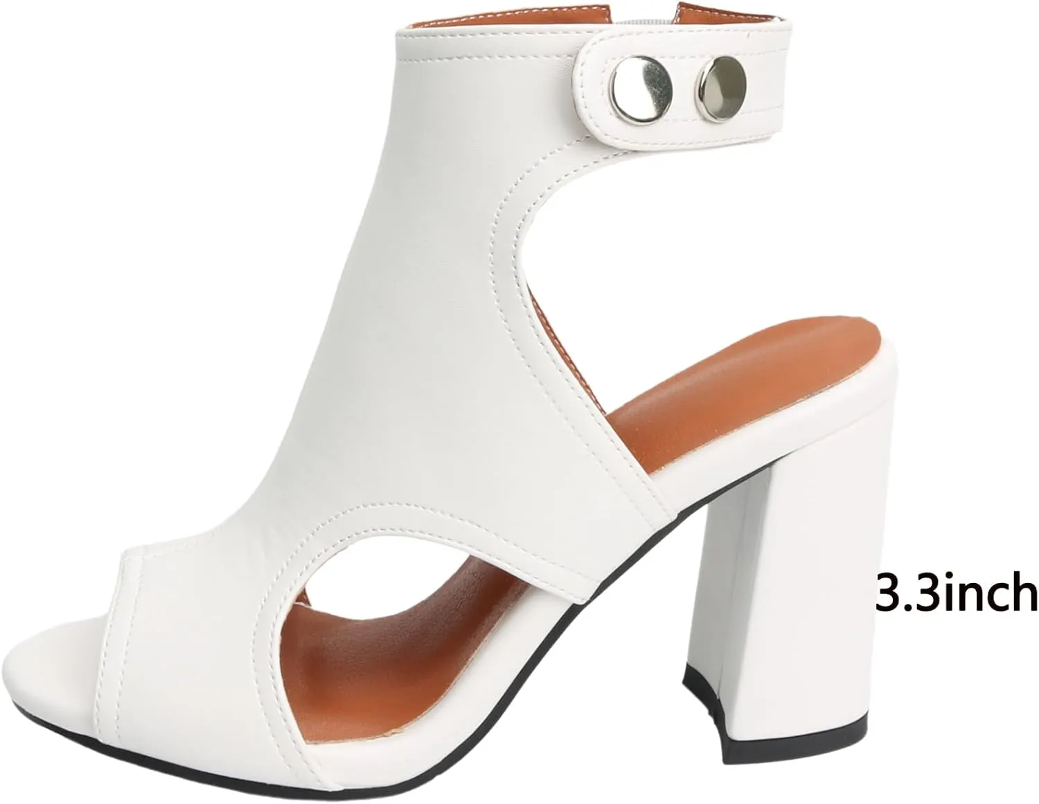 MEOTINA Open Toe Booties for Women Dressy Sandals Peep Toe Boots Block Heels Summer Gladiator Shoes