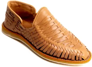 Mexico en la Piel Handmade Leather Huarache Sandals for Men - Genuine Tan Leather, Slip-On, Breathable Design, Ultra Comfortable Insole, Casual and Beach-Ready Shoes, Sizes 7-13 US