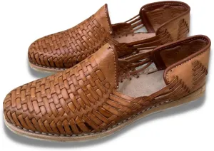 Mexico en la Piel Men’s Handmade Leather Huarache Sandals – Slip-On, Comfortable, Breathable, Available in Tan, Black, and Reddish – Sizes 8US to 13US