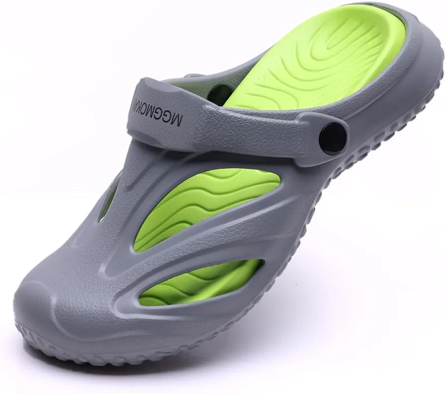 MGGMOKAY Unisex Mules Clogs Sandals Garden Shoes Beach Slippers with Removable Cushion Footbed