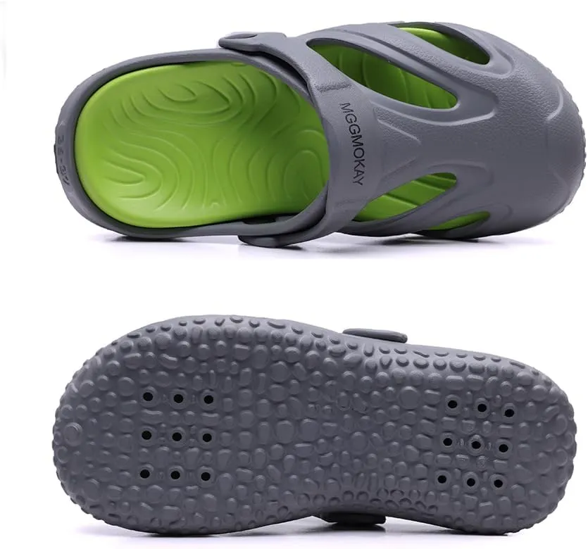 MGGMOKAY Unisex Mules Clogs Sandals Garden Shoes Beach Slippers with Removable Cushion Footbed