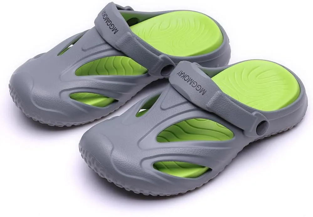 MGGMOKAY Unisex Mules Clogs Sandals Garden Shoes Beach Slippers with Removable Cushion Footbed