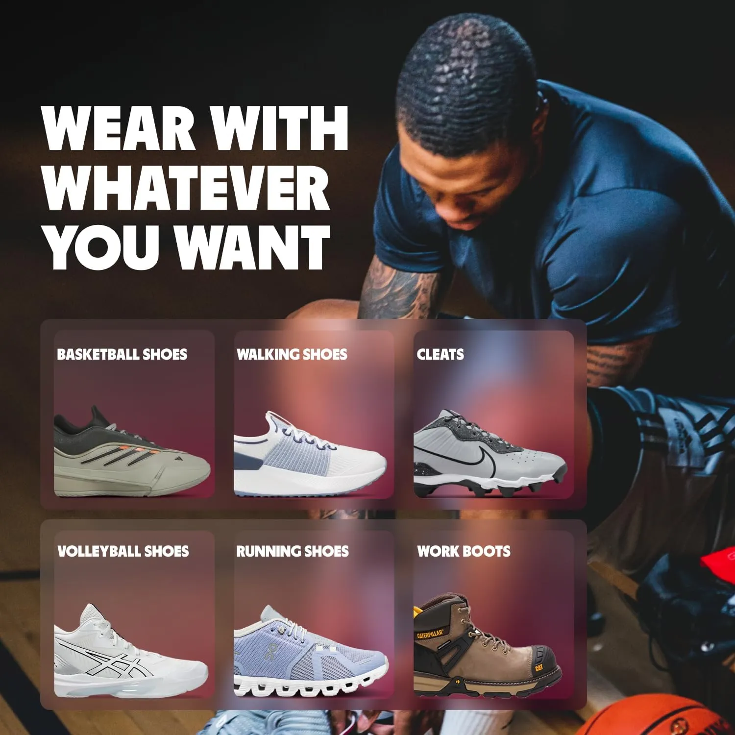 MOVE Baseline - All-Purpose Insoles - Sock Liner - Ultra Thin Shock Absorption - Maximum Freedom of Movement and Energy Return for Cleats, Shoes, Running, Basketball, Baseball (M14-14.5/WM15.5-16)
