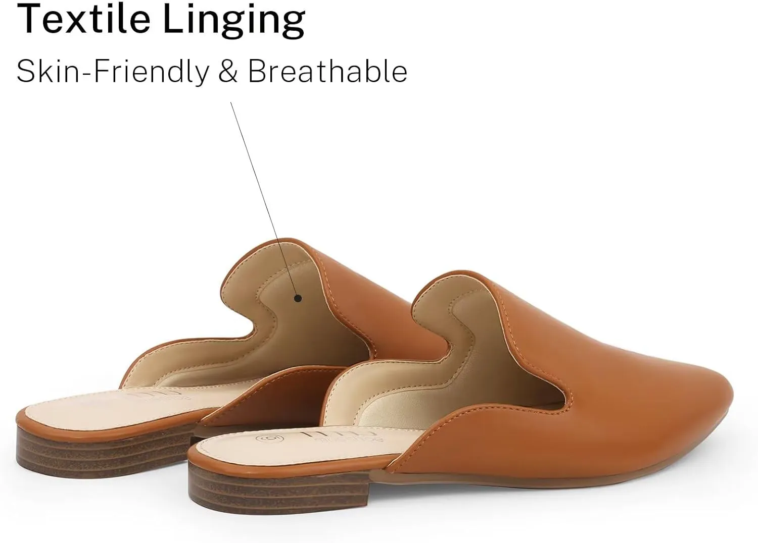 MUSSHOE Mules for Women Flats Comfortable Pointed Toe Women Mules