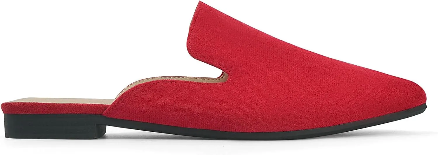 MUSSHOE Mules for Women Flats Comfortable Pointed Toe Women Mules