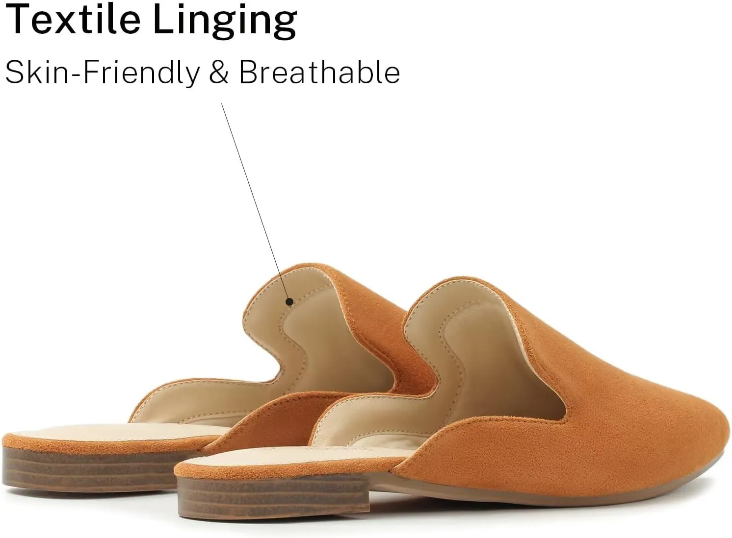 MUSSHOE Mules for Women Flats Comfortable Pointed Toe Women Mules