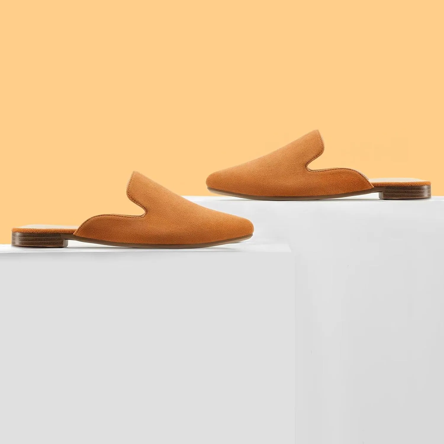 MUSSHOE Mules for Women Flats Comfortable Pointed Toe Women Mules
