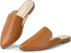 MUSSHOE Mules for Women Flats Comfortable Pointed Toe Women Mules