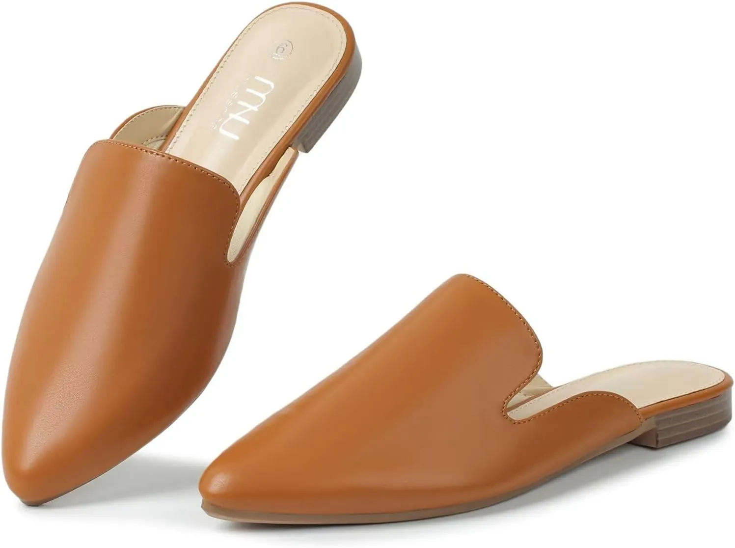 MUSSHOE Mules for Women Flats Comfortable Pointed Toe Women Mules