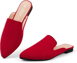 MUSSHOE Mules for Women Flats Comfortable Pointed Toe Women Mules