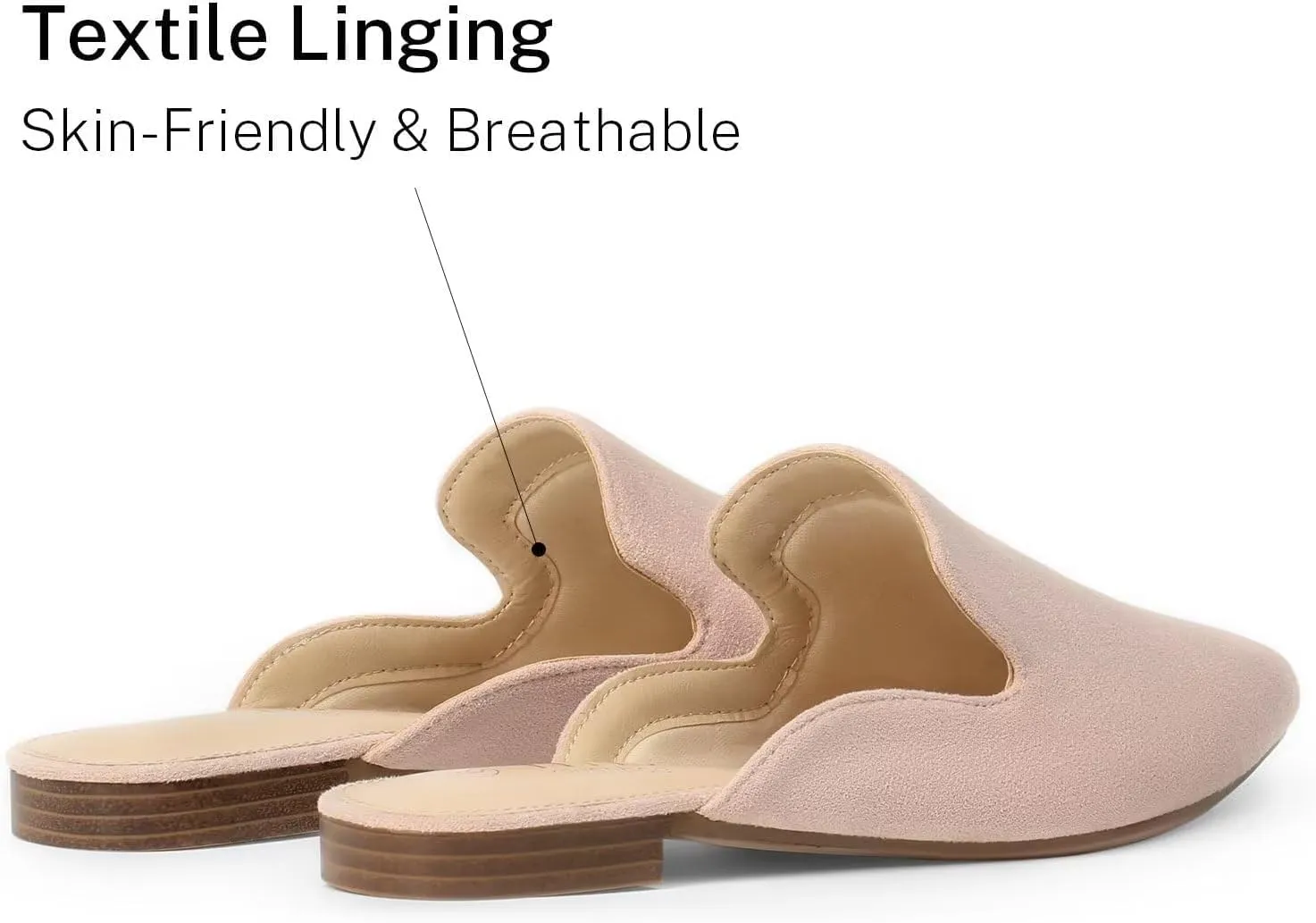 MUSSHOE Mules for Women Flats Comfortable Pointed Toe Women Mules