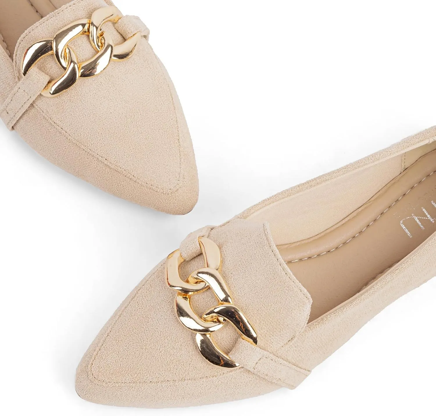 MUSSHOE Women's Loafers Comfortable Fashion Chain Flats Shoes for Women