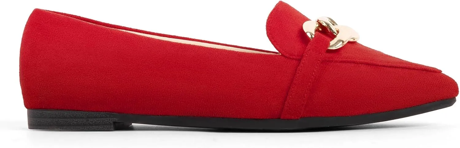 MUSSHOE Women's Loafers Comfortable Fashion Chain Flats Shoes for Women