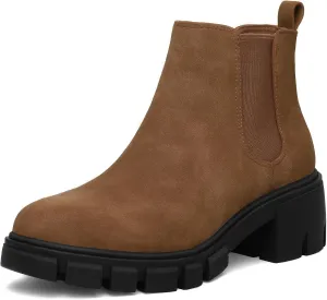 mysoft Women's Platform Chelsea Boots Lug Sole Slip On Chunky Block Heel Ankle Booties