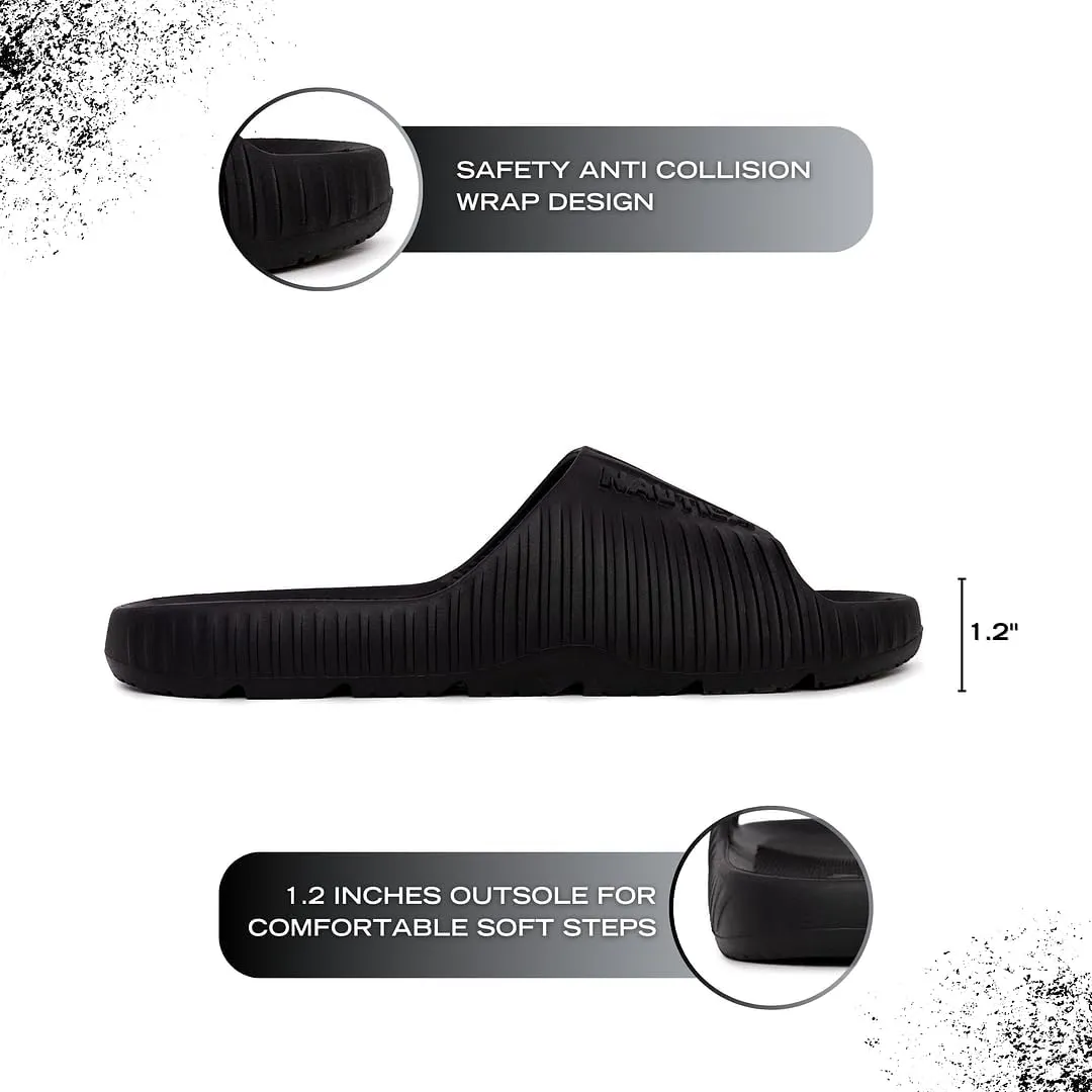 Nautica Men's Athletic Slides Sport Shower Sandals for Indoor & Outdoor - Slip Resistant, Lightweight, Durable and Comfortable