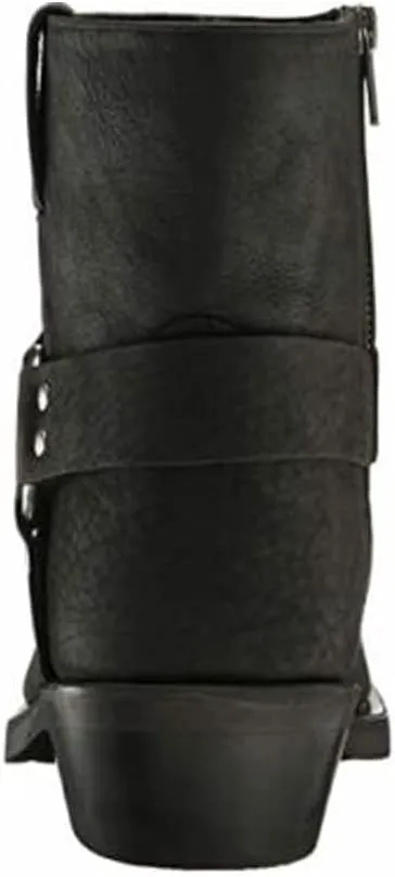 Old West Boots Men's Ankle Harness Leather Lined Motorcycle Boots