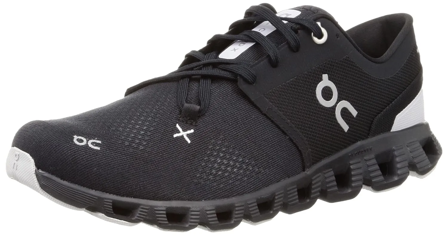 On Men's Cloud X 3 Sneakers, Black, 8.5 Medium US
