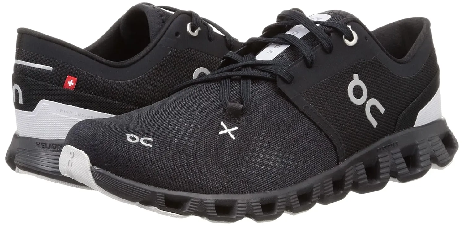 On Men's Cloud X 3 Sneakers, Black, 8.5 Medium US
